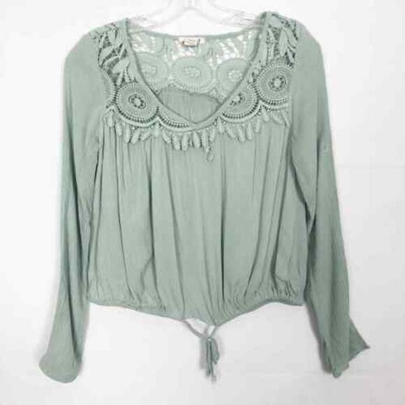 Seven Sisters Top Womens Small Crochet Boho Gauzy Cropped Relaxed Boxy Fairy - Picture 1 of 10